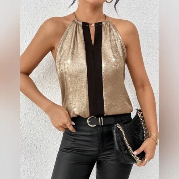 NTW Keyhole Collar Halter Lanyard Top - Picture 4 of 4